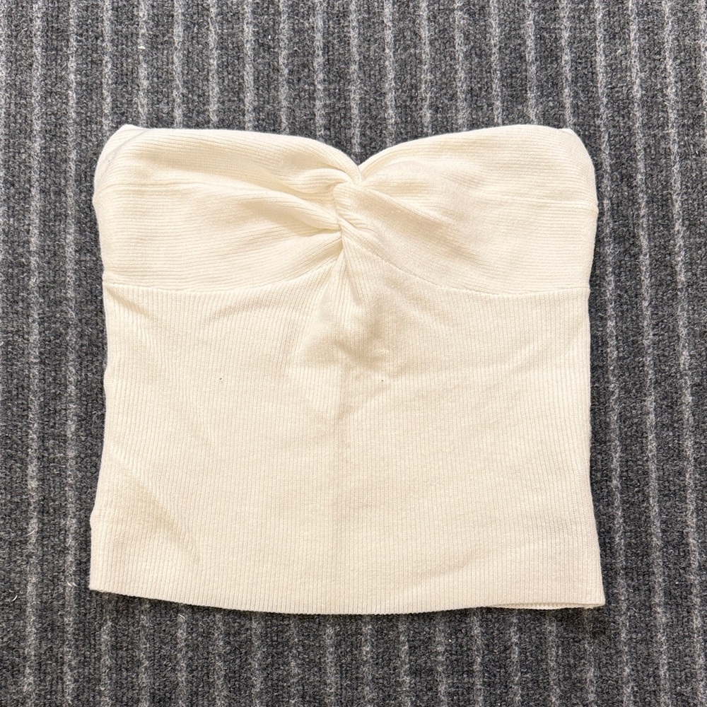 Elegant Cream Strapless Women's Top